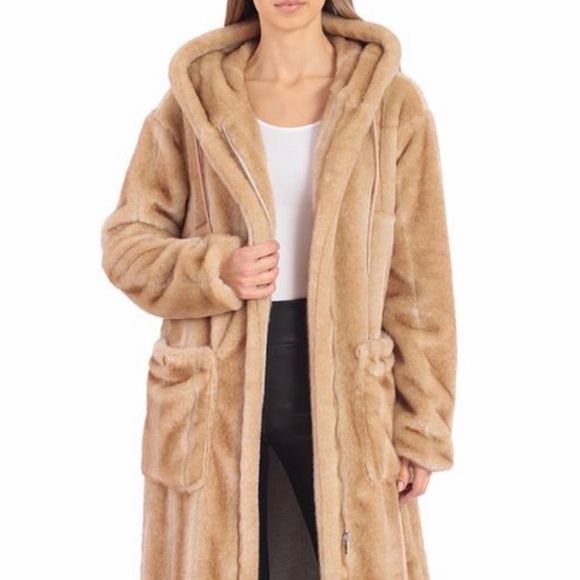 Corn dog faux mink hoodie coat from Alec Les Filles, XL - Picture 2 of 5